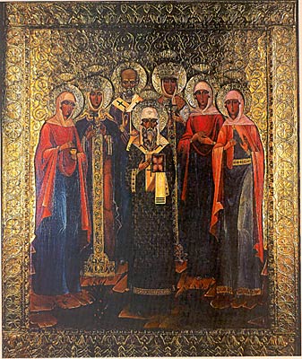  Икона святых покровителей Императора Николая II и членов его семьи