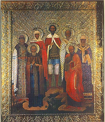  Икона святых покровителей Императора Александра II и членов его семьи
