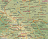  Западная Украина (Северная Буковина и Закарпатье - Львовская, Ужгородская, Ровенская, Тернопольская, Хмельницкая и Черновицкая области) (современная карта)